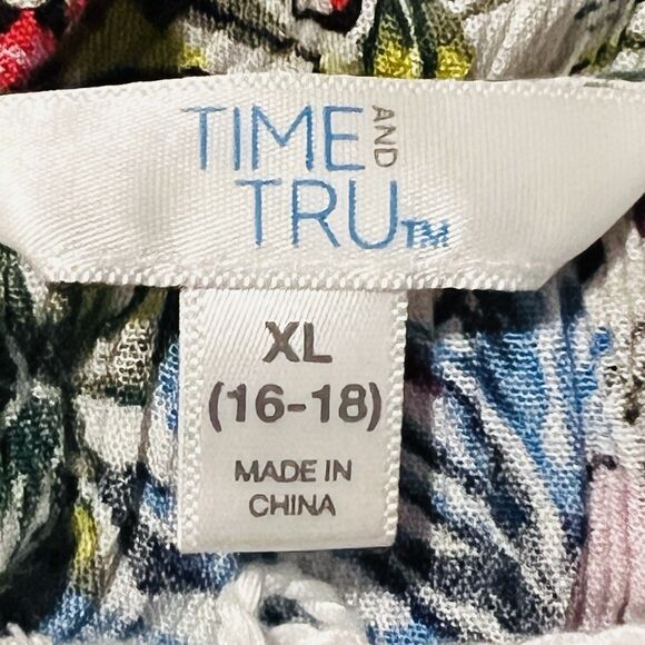 Time & Tru Floral Boho Hippie Lightweight Flowy Dress - Size XL 16/18 - Picture 7 of 9